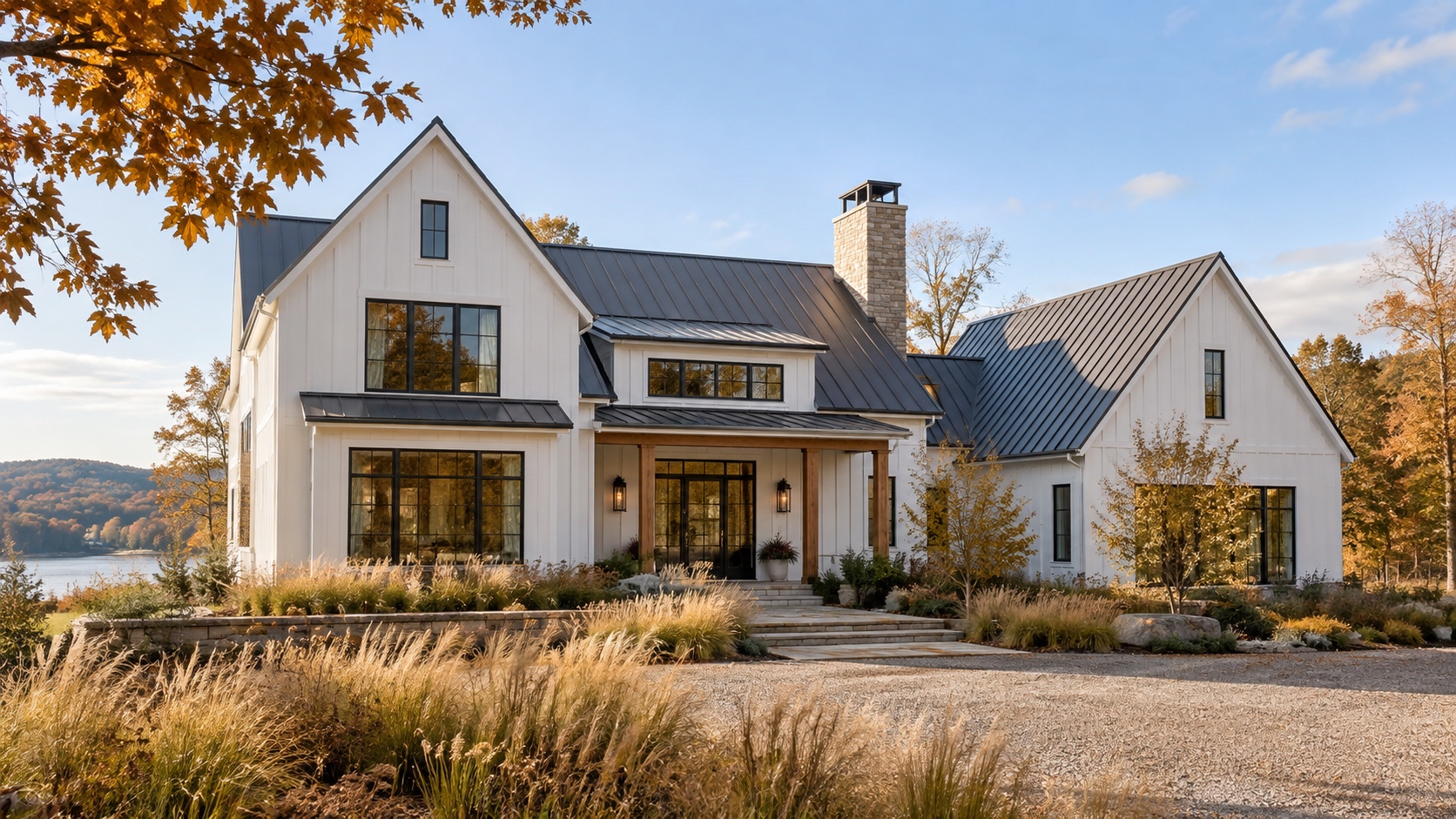 Architectural home and roof photographed for the Crestline Roofing design concept
