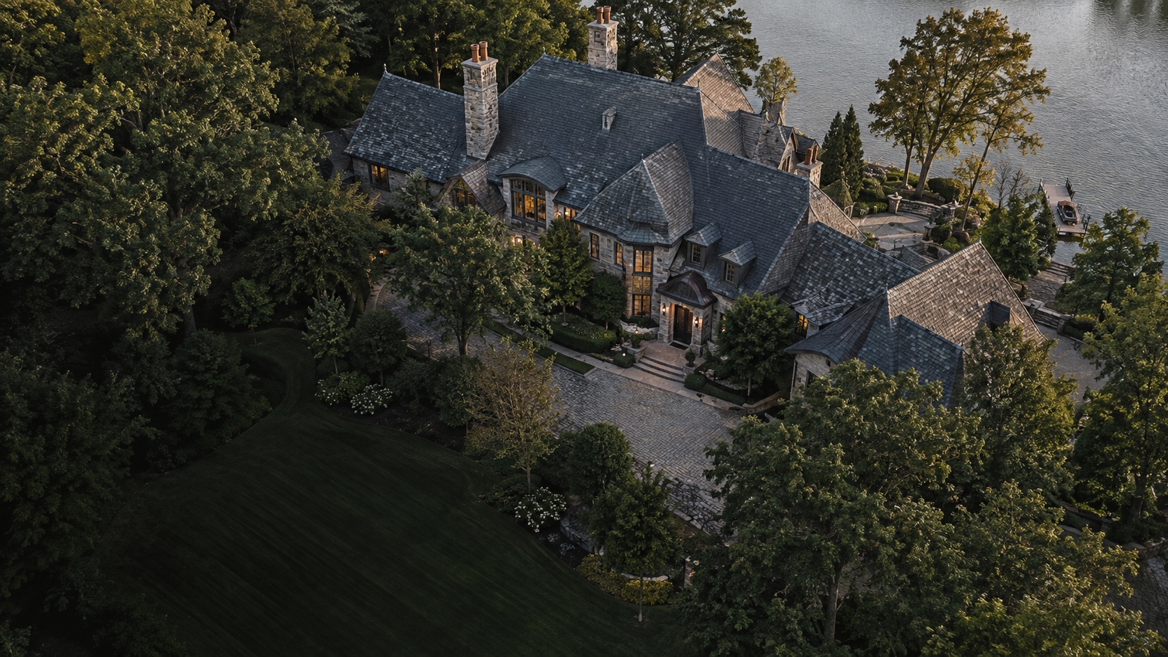 Architectural home and roof photographed for the Ironclad Roofing design concept